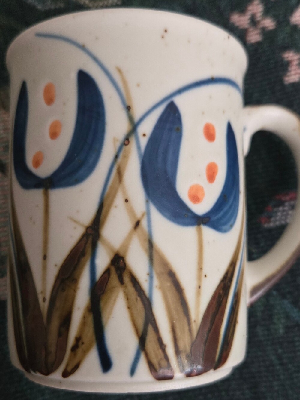 Stoneware Flower Print Mug